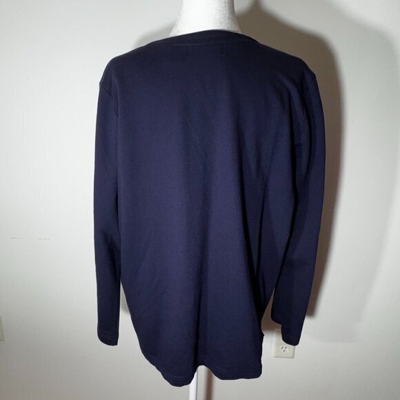 Extra Shenanigans Women's Embroidered Navy Button Up Cardigan - 1X - Picture 3 of 9